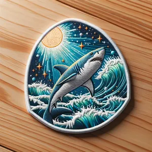 Écusson papillon brodé personnalisé sous diverses formes étiquette tissée en polyester avec nom de marque Logo Appliques Design personnalisé - Product Image 2