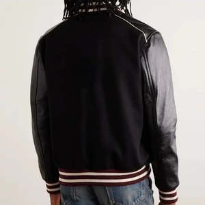 Chaqueta de lana de invierno de alta calidad para hombre, cálida, a prueba de viento, estilo universitario de béisbol, con forro polar bordado High Street - Product Image 5