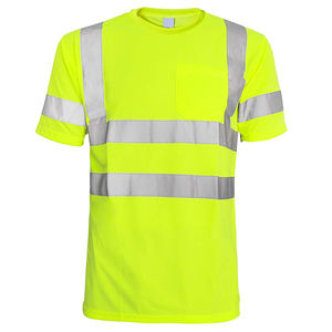 Hi Vis T <b>Shirt</b> ANSI Class 3 Reflective Safety Quick Dry <b>Short</b> Long <b>Sleeve</b> High Visibility Clothing - Product Image 1