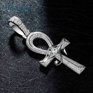 Colgante Ankh de ojo chapado en oro blanco de 925 de plata y 14 quilates para hombre, joyería de Hip Hop con moissanita para raperos elegantes - Product Image 3