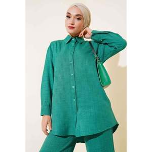 Tunique avec pierre frontale détaillée, ensemble 2 pièces, vert - Product Image 4