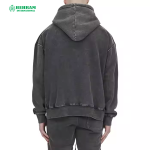 Sweat à capuche unisexe personnalisé avec logo brodé, effet délavé, vintage, en molleton/éponge française, respirant, séchage rapide, 100% coton lourd - Product Image 6