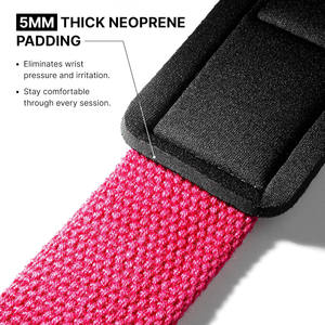 Custom Weightlifting Wrist Straps with <b>Neoprene</b> Padding Heavy Duty Gym Lifting Straps for Strength Training OEM Wholesale - Product Image 3