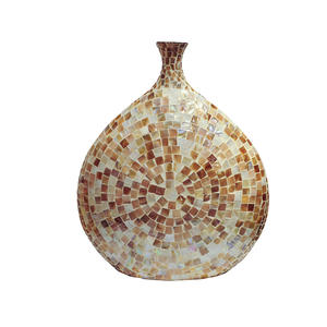 Florero con incrustaciones de perlas para madre, florero decorativo de lujo con concha de Capiz para decoración del hogar - Product Image 1