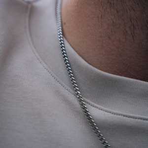 Unisex Christian Necklace 925 Sterling <b>Silver</b> Plated <b>Cuban</b> <b>Chain</b> 3mm Brass Minimalist Party Daily Wear Jewelry - Product Image 3