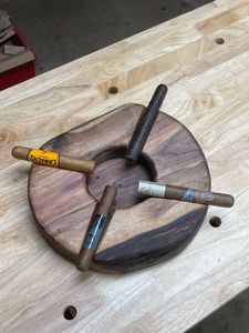 Cendrier en bois pour cigarettes et cigares – Design élégant et coupe-vent en bois avec compartiment amovible - Product Image 2