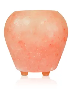 Bougeoir à tambour de sel rose, Bougeoir à bougie chauffe-plat en forme de cylindre de sel de l'Himalaya, Lumière de style cylindre rond à lueur de l'Himalaya - Product Image 2
