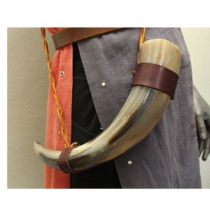 Corne à boire d'inspiration viking, motif animal religieux ange, naturelle polie, écologique, sans danger pour les aliments, Noël - Product Image 3