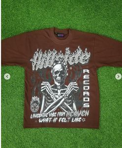 T-shirt imprimé DTG surdimensionné avec col rond manches courtes Y2K Skull Brand Plus Size Sports Short Sleeve Shirt - Product Image 6