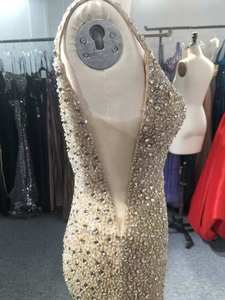 2026 Female Evening Party Dress Gold Beaded <strong>Ball</strong> Long Prom <strong>Gown</strong> with Sexy Back Floor-Length Night <strong>Gown</strong> with Appliques - Product Image 5