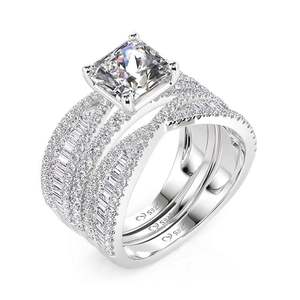Jeulia Inset Double Bowknot <b>Puzzle</b> <b>Ring</b> Set 2Pcs Fashion Jewelry - Product Image 2