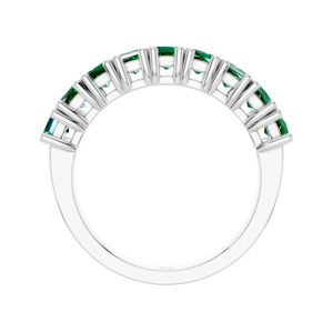 Bague intemporelle en or blanc ou argent avec émeraude taille princesse sertie à griffes, en métal précieux de qualité supérieure, pierre naturelle 2 carats - Product Image 2