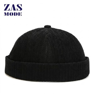 Nuevo sombrero de marinero de pana personalizado para hombre, estilo retro Docker con borde enrollado, gorra de béisbol sin visera. - Product Image 1