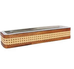 ถาดเสิร์ฟไม้พร้อมถาดสแตนเลสปรับแต่งได้ดีไซน์งานหัตถกรรมโลหะ - Product Image 6