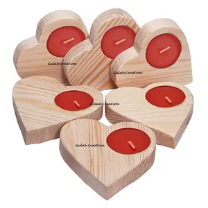 Herzform handgemachte Holz Kerzenhalter Herzstück für Esstisch, Home Decor Tee licht halter dekorativ