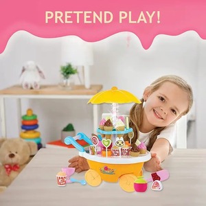 Premium play kitchen <b>toy</b> mini simulation supermarket ice cream shop candy trolley playhouse dessert <b>toys</b> with light and <b>music</b> - Product Image 2
