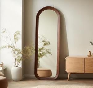 Luxury Handmade Art Deco Walnut Full Length Decorative <b>Mirror</b> Solid Wood Frame Home Decor - Product Image 2