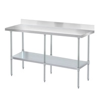 Table de préparation modulaire extensible en acier inoxydable 30 x 82, capacité de charge 500 kg/m, cuisine commerciale, 4 roues
