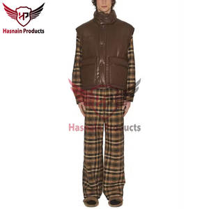 Men's Women's Vintage Brown Genuine Cow Leather <b>Waistcoat</b> Custom Size Warm 3D Pattern Winter Vest Breathable Casual for Safety - Product Image 6