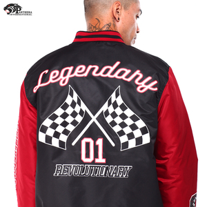 Veste légère en satin avec broderie de course avec détails personnalisés Vêtements d'extérieur de saison d'hiver à col montant pour les collèges - Product Image 3