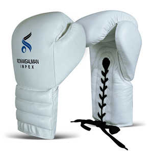 Gants de boxe professionnels en cuir véritable Logo personnalisé Gants à lacets pour adultes - Product Image 3