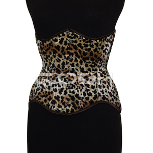 Corset imprimé en velours à motif léopard, cintré sous la poitrine - Product Image 5