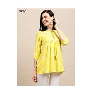 Conjunto de Túnica Corta de Tela de Rayón de Alta Calidad a Precio Accesible, Último Diseño, Estilo de Diseñador, Venta Rápida al por Mayor - Product Image 1