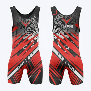 Nouveau maillot de lutte unisexe personnalisé sublimé, coupe ajustée, spandex/nylon 100g, respirant, séchage rapide, logo frontal, uniforme OEM - Product Image 3