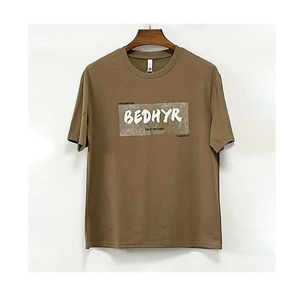 GSDQL T-shirt 100% coton pour hommes grande taille T-shirt graphique Streetwear de style formel avec tissu tissé à broderie imprimée bouffante - Product Image 3