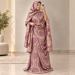 Ensemble complet de luxe Fransawi Dirac imprimé crème bordeaux avec Garbasaar floral pour les fêtes de mariage somaliennes - Product Image 4