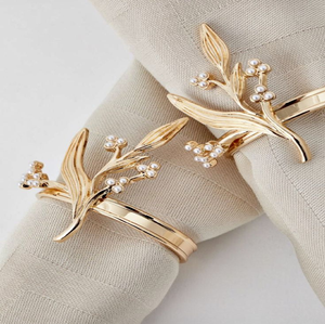 Rond de serviette décoratif en or poli, rouleau de feuille artistique, pièce maîtresse élégante, célébrations, disponible au prix de gros. - Product Image 3