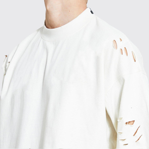 เสื้อยืดผู้ชายทรงหลวม ดีไซน์โดดเด่น ผ้าฝ้าย 100% แขนสั้น คอทรงกลม แบบเรียบง่าย - Product Image 4