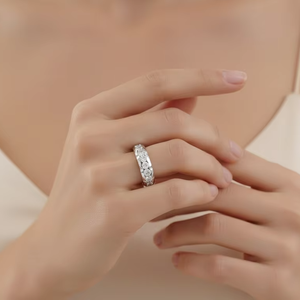 14K Gold & Round Diamond Channel <b>Band</b> <b>Ring</b> | 0.74 CTTW Brilliant Cut Diamond - Product Image 5