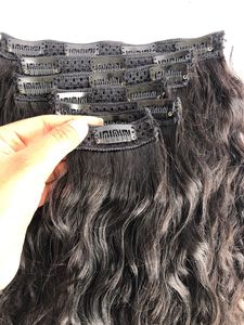 Export 100% Raw Unprocessed Indian Temple Machine Doble trama 18 "Loose Curly 7 Set Clip en el proveedor indio de la extensión del cabello humano - Product Image 4