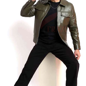 แจ็กเก็ตหนังผู้ชายเสื้อแจ็คเก็ตหนังกันลม - Product Image 4