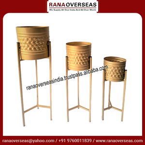 Jardinière décorative en fer de Pot de plante en métal en gros de haute qualité avec support pour une utilisation intérieure et extérieure prix économique - Product Image 3