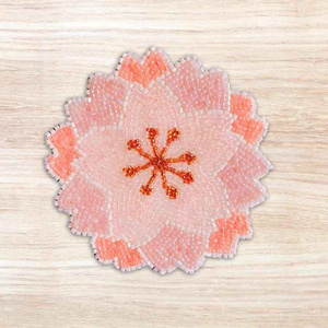 Posavasos de flores de cerezo con cuentas: Primavera floral hecha a mano Diseñador único Elegante Top Última elección Premium elegante - Product Image 3