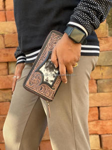 Bolso de mano de piel con pelo hecho a mano para mujer, Cartera de mano de piel con pelo hecho a mano - Product Image 5