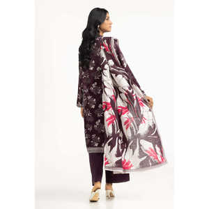 Traje Estampado Khaddar de 3 Piezas Estilo Casual IUSTKSD-1411 - Product Image 3