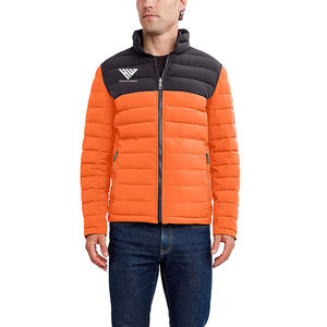 Custom Made Logo Printed Puffer <b>Jacket</b> for Men and Stand Collar <b>Waterproof</b> Bubble <b>Padded</b> Puffer <b>Jacket</b> for Sale - Product Image 1