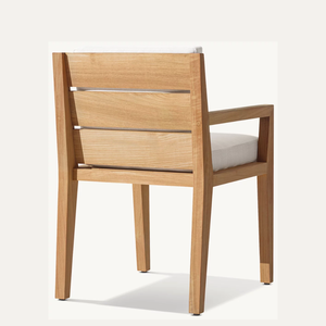 เก้าอี้ไม้สักทันสมัยสำหรับรับประทานอาหารเบาะรองนั่งแบบธรรมชาติกันน้ำสำหรับบ้านโรงแรมห้องรับประทานอาหารลานสวนใช้ในสวน - Product Image 4