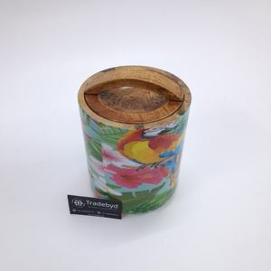 โถผลไม้แห้งพิมพ์ลายเคลือบไม้ดีไซน์เนอร์พร้อมที่จับโค้งสำหรับการจัดเก็บระดับพรีเมียมโดย tradebyd - Product Image 3