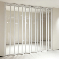 Porte coulissante pliante en polycarbonate transparent, fabrication chinoise, pour villa, patio, devanture de magasin, centre commercial, kiosque