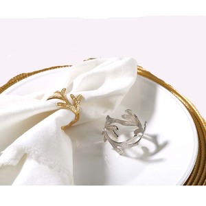 Anneau de serviette en forme de feuille plaqué or et argent, de nombreux modèles, décorations de Table de Restaurant de noël incroyables, boucle de serviette - Product Image 2