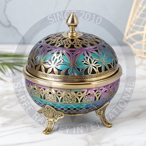 Modern Premium Decorative <b>Incense</b> Burner with Elegant Cutwork Design for Ramadan & Home <b>Aromatherapy</b> <b>Diffuser</b> & <b>Incense</b> <b>Holder</b> - Product Image 1