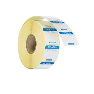 HENDI 1000 Etichette Giornaliere per la Sicurezza Alimentare Blu Lunedì 25x25mm Adesivi Riflettenti Multiuso e Luci Facilmente Rimovibili - Product Image 1