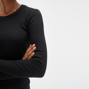 Camisetas de manga larga para adultos teñidas lisas para mujer de corte Regular estirable de secado rápido nueva Lona de alta calidad ecológica - Product Image 4