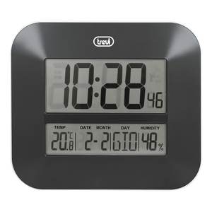 Reloj de pared multifunción con termómetro negro 27x3x23,5cm OM352000 - Product Image 1