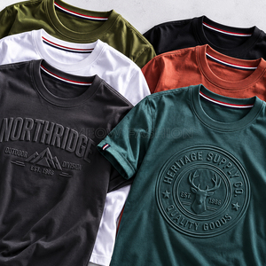 เสื้อยืดคอกลมโอเวอร์ไซส์ลายการ์ตูนปักนูนเทอร์รี่ ราคาโรงงานโดยตรง สำหรับผู้ชาย พิมพ์โลโก้ด้านหน้าตามสั่ง เสื้อยืด unisex จากบังกลาเทศ - Product Image 6