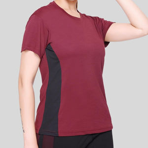 T-shirts de sport pour femmes de qualité d'exportation, cousus à la machine, vêtements de sport athlétiques, entraînement, t-shirt ajusté, vêtements de sport pour femmes - Product Image 5